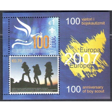 2007 EUROPA CEPT , Kosovo Unmik ,BF 6 ,  Foglietto - Souvenir sheet , 100 Anni di Scoutismo,  MNH**