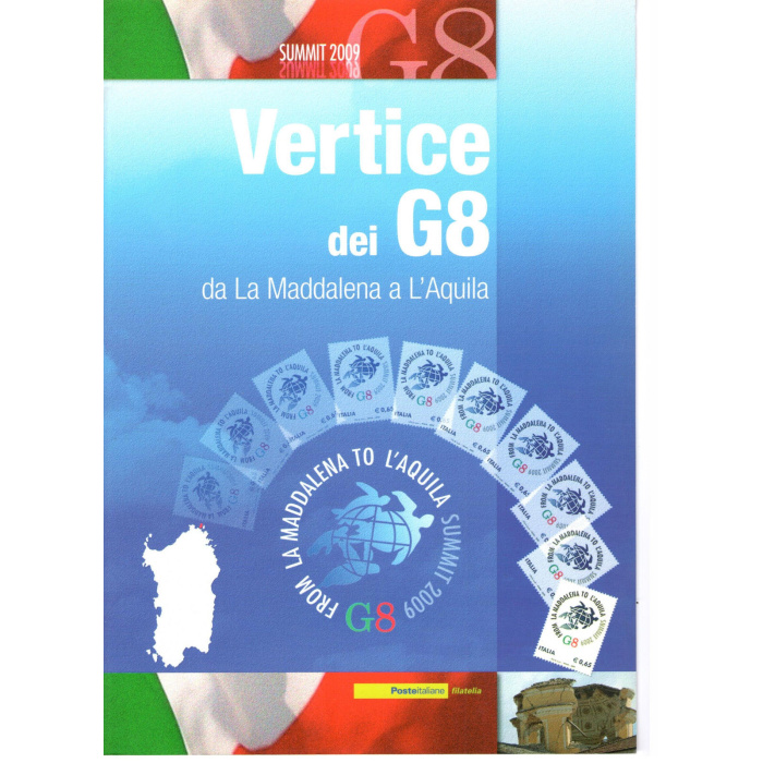 2009 Italia - Repubblica , Folder - Vertice del G8 - FOLDER n° 202 MNH**