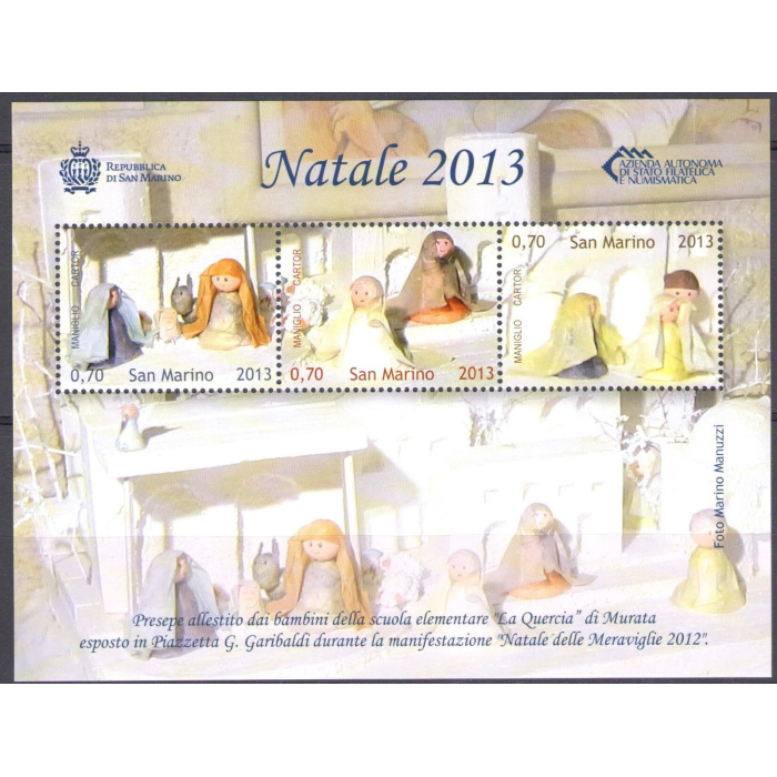 2013 San Marino Foglietto Natale Presepe BF n° 129 MNH**