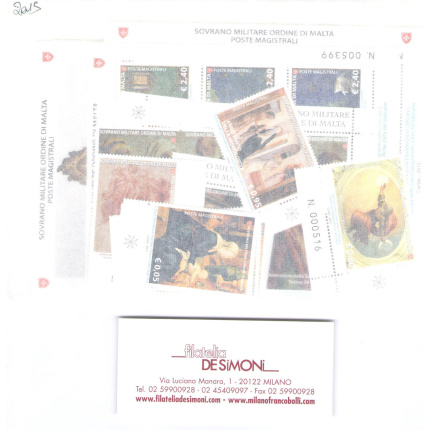 2015  Smom, francobolli nuovi,  Annata completa , 31 valori + 7 Foglietti MNH**