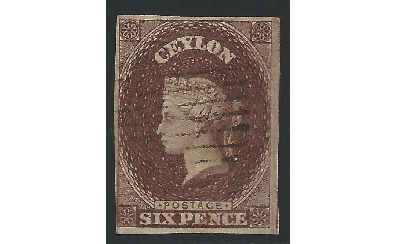 1859 CEYLON - SG n° 6a  6d brown USED