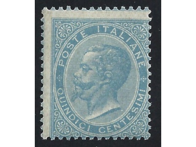 1863 Italia - Regno , n° L18 15 cent. celeste chiaro MNH** Firma A. Diena