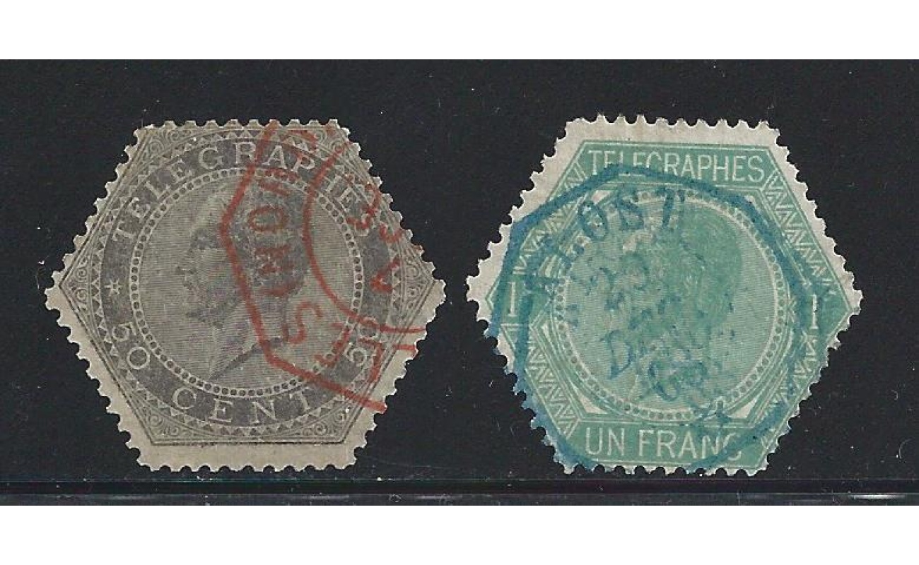 1866 Belgio - Telegrafo n. 1/2 - USATI