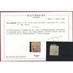 1873 ST. VINCENT - Yv. n° 19c 1sh. lilla rosa USATO Certificato Raybaudi