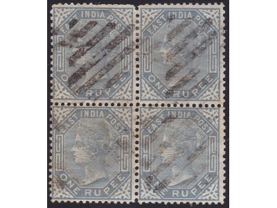 1874 INDIA, SG 79 block of 4 USED