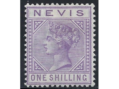 1890 NEVIS - SG n° 34 1 Sh. violetto pallido MLH/*