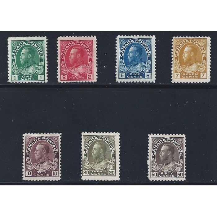 1911-16 CANADA - Yv 93-99 Giorgio V -  7 valori  MH*