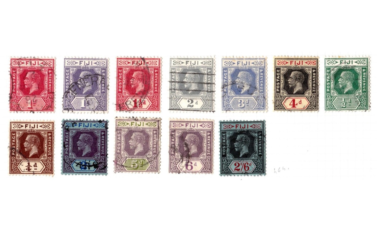 1912-27 FIJI, George V° 12 values  USED