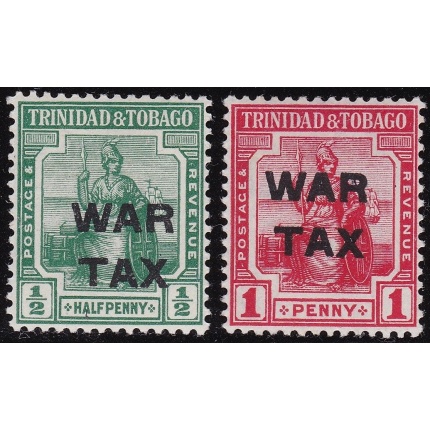 1917 TRINIDAD, Stanley Gibbons n° 181/182  WAR TAX -MNH**
