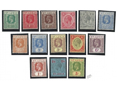 1921-30 ST. LUCIA SG 91/105  14 valori  MH/*