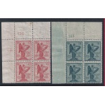 1921 Italia - Anniversario della Vittoria ,n. 120-121 - Blocco di quattro - Numero di Tavola -  MNH**