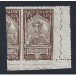 1921 Italia , n. 117ne dentellatura fortemente spostata oltre 5 mm. Coppia -  MNH**