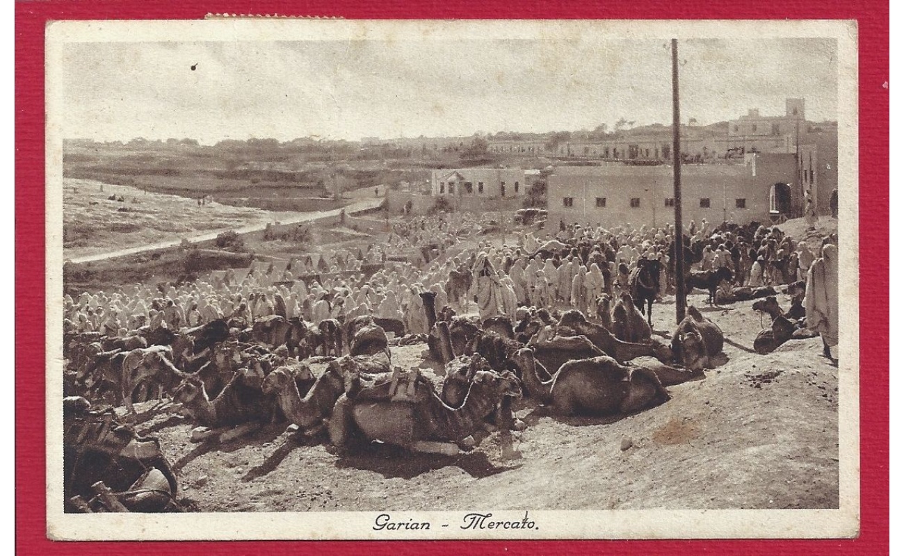 1926 LIBIA - Mercato di Garian su Cartolina viaggiata per Chiaravalle
