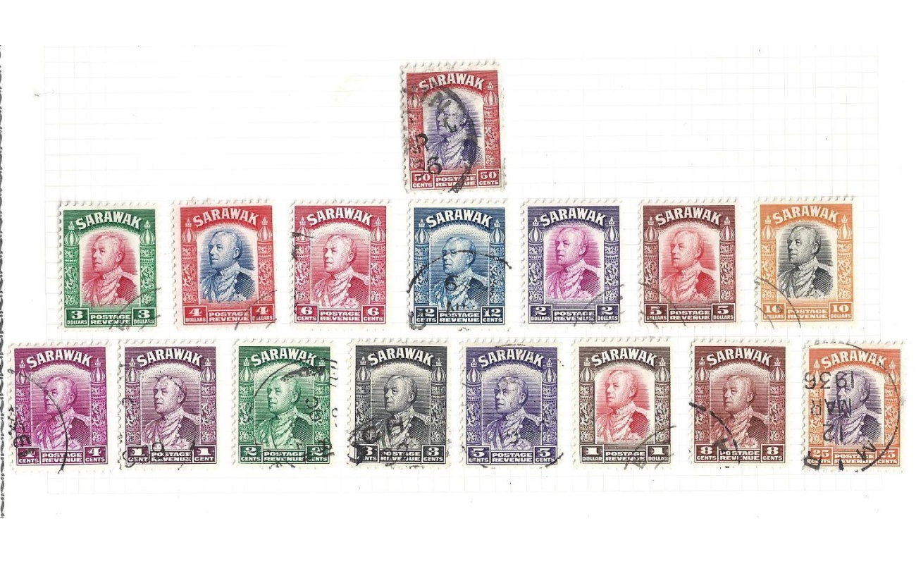 1934-41 SARAWAK - SG n° 120/125  6 valori in Dollari  USATI