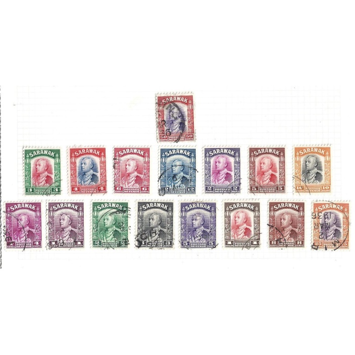 1934-41 SARAWAK - SG n° 120/125  6 valori in Dollari  USATI