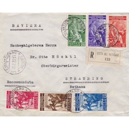 1935 Vaticano ,   n° 41/46 , Giuridico serie completa su lettera