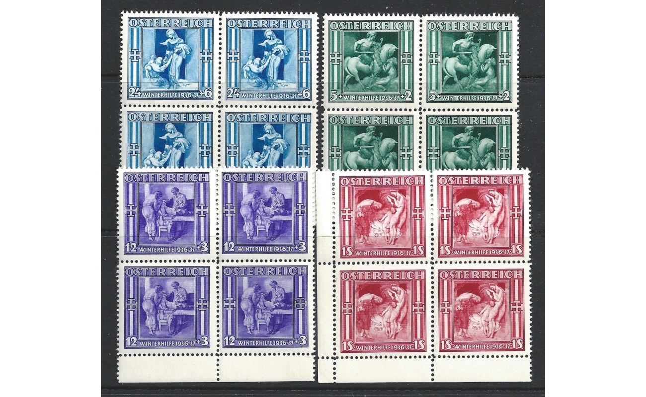 1936  AUSTRIA  -  n. 485/488 - Soccorso Invernale -  MNH** - QUARTINA
