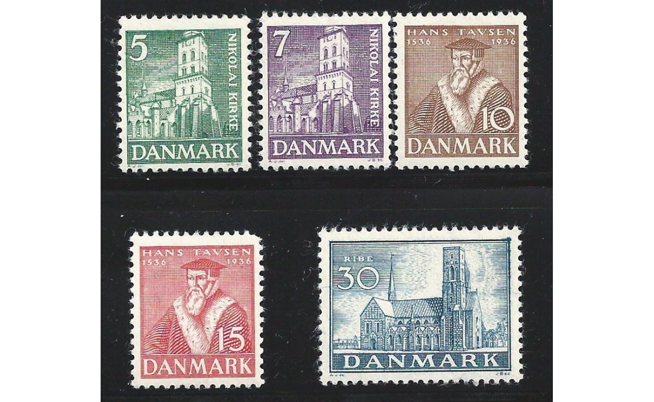 1936 Danimarca -    n°  241/245  5 valori  MNH/**
