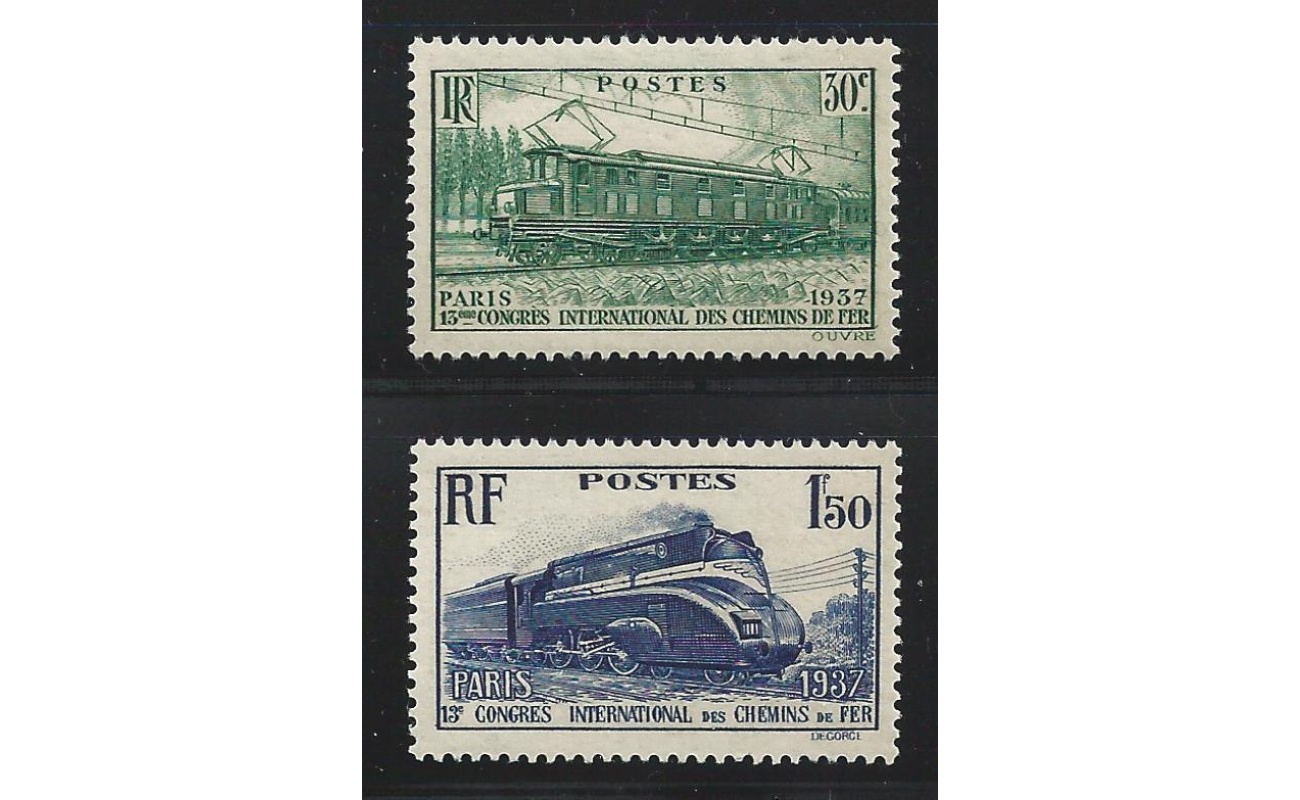 1937 FRANCIA   - n° 339/340  Ferrovie - 2 valori - MNH**
