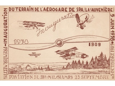 1938 BELGIO ,  Giornata dell'Aviazione a Spa - Primo Volo Spa-Bruxelles