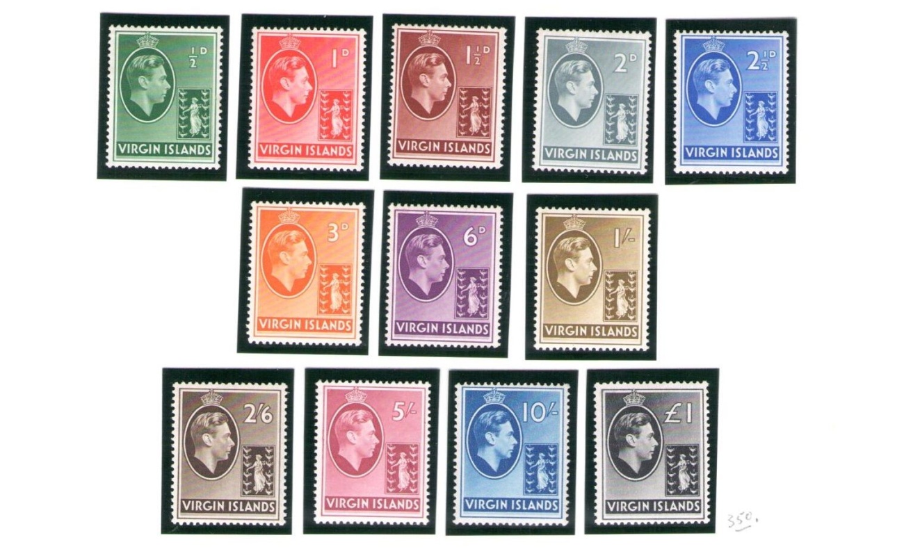 1938 BRITISH VIRGIN ISLANDS - SG n° 110A/121 12 valori  MLH*