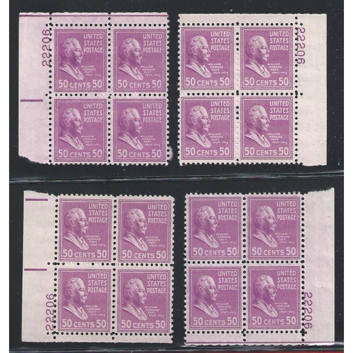 1938 Stati Uniti, n° 619  50 c. lilla  MNH/** 4  QUARTINE