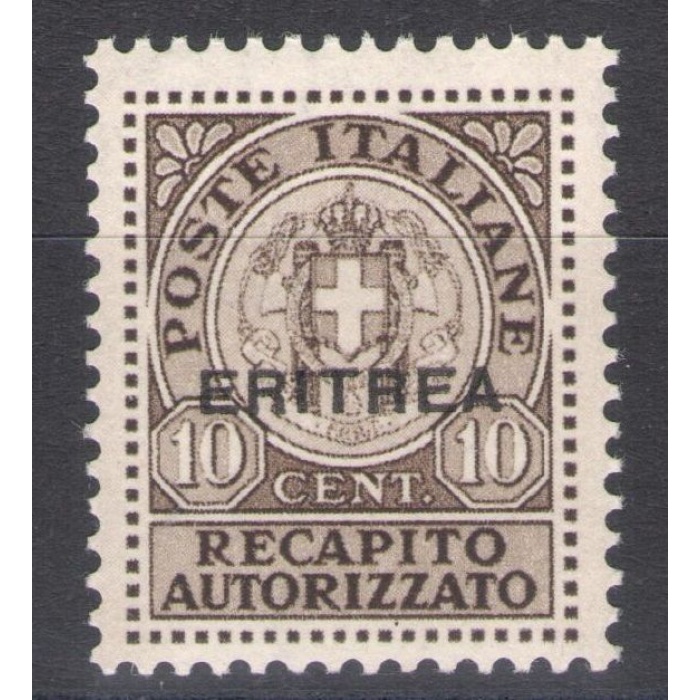 1939 ERITREA, Recapito Autorizzato , n° 1 , 10 centesimi , MNH**