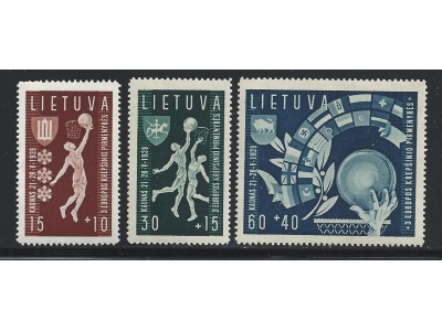 1939 Lituania - n° 370/372  3 valori  MLH/*