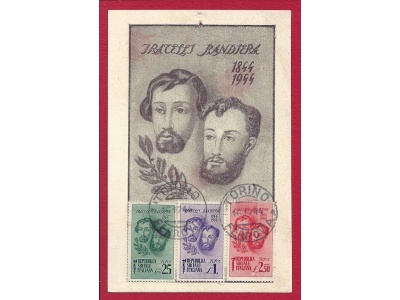 1944 RSI - Fratelli Bandiera n° 512-514 su Cartolina