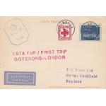 1945 SVEZIA ,SVERIGE, FIRST FLIGHT GOTEBORG - LONDON