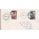1957 REPUBBLICA - n° 727+637 annullo Turbonave 'AUSONIA'