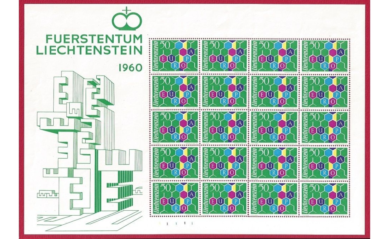 1960 Liechtenstein - Minifoglio Europa 60 - 20 Esemplari - MNH** - Raro