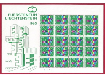 1960 Liechtenstein - Minifoglio Europa 60 - 20 Esemplari - MNH** - Raro