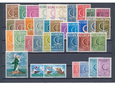 1966 EUROPA CEPT , annata completa , francobolli nuovi , 19 paesi 37 valori , MNH**