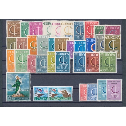 1966 EUROPA CEPT , annata completa , francobolli nuovi , 19 paesi 37 valori , MNH**