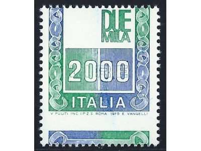 1979 Repubblica, Alti valori Lire 2.000 VARIETA' SIRACUSANA MANCANTE