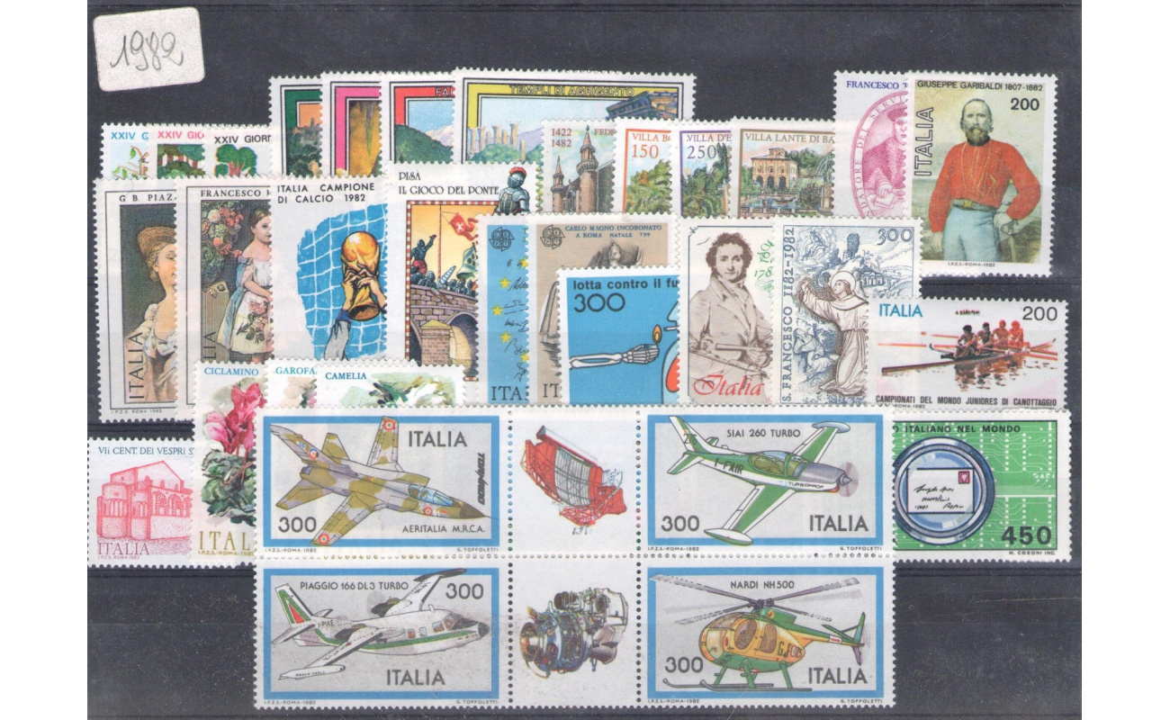1982 Italia Repubblica , francobolli nuovi, Annata Completa 34 valori MNH**
