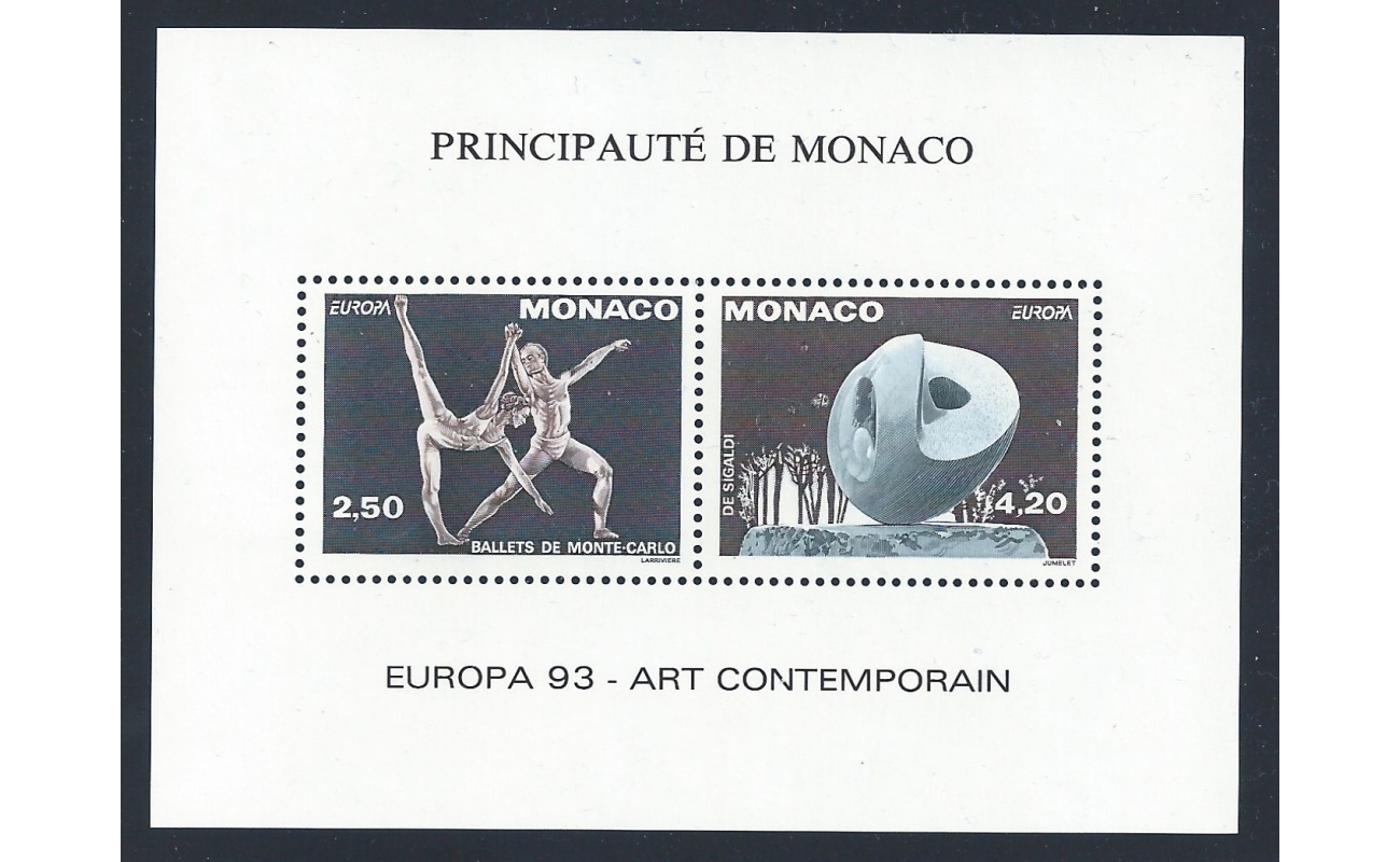 1993 MONACO, BFS20 Europa, arte contemporanea  MNH**