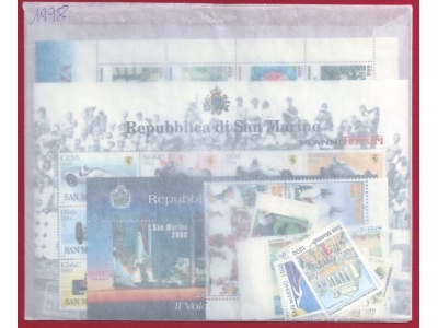 1998 San Marino , Annata Completa, francobolli nuovi , 23 valori + 3 Foglietti - MNH**
