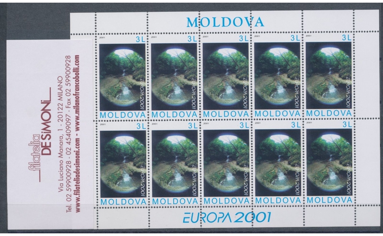 2001 EUROPA CEPT Moldavia/Moldova  Minifoglio  "Acqua"  MNH**