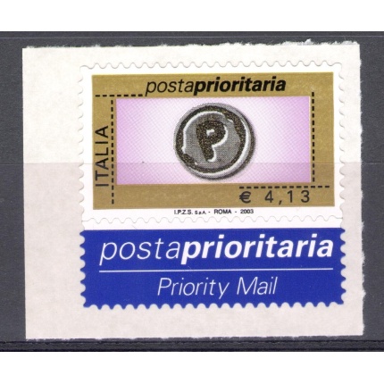 2003 Repubblica Posta Prioritaria 4,13 € viola oro nero grigio n° 2769 MNH**