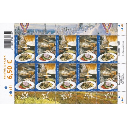 2005 EUROPA CEPT, Finlandia 1 Minifoglio da 10 valori  "Gastronomia"  MNH**