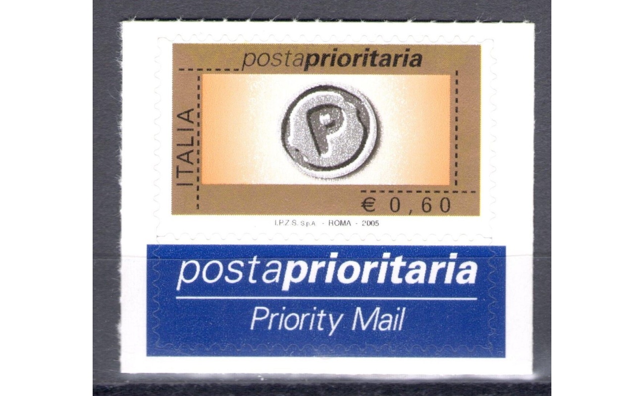 2005 Repubblica Posta Prioritaria 0,60 cent arancio oro nero grig n° 2904 MNH**