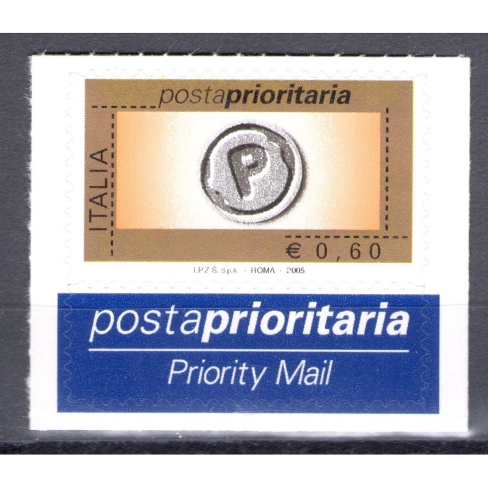 2005 Repubblica Posta Prioritaria 0,60 cent arancio oro nero grig n° 2904 MNH**