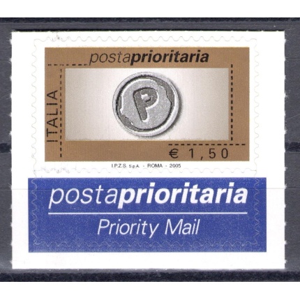 2005 Repubblica Posta Prioritaria 1,50 € grigio perla oro nero  n° 2907 MNH**