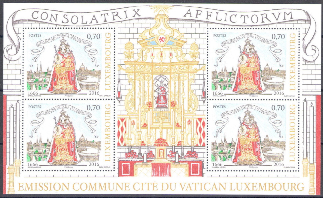 2016 Lussemburgo,   Emissione Congiunta con Vaticano MNH **