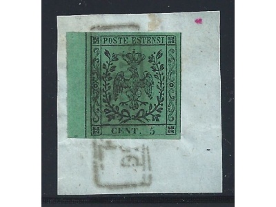 1852 MODENA n° 1 usato su frammento  BUONI MARGINI
