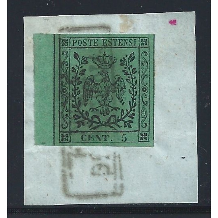 1852 MODENA n° 1 usato su frammento  BUONI MARGINI