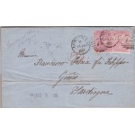 1860 GRAN BRETAGNA/GREAT BRITAIN - n° 18 4p rosa 2 esemplari su lettera