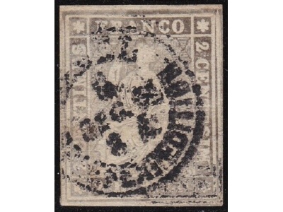 1862 SVIZZERA, Catalogo Unificato n. 25 - 2 rappen grigio - Firmato Raybaudi